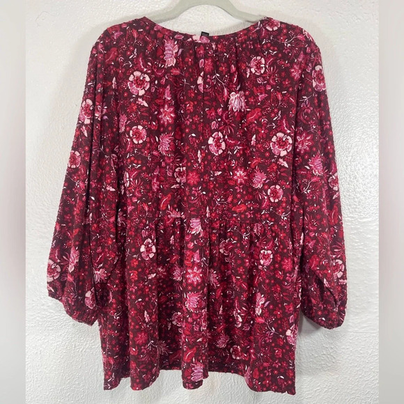 Lane Bryant Floral Front Tie Pullover Blouse Women’s 26/28 Summer Spring Casual - Picture 9 of 11